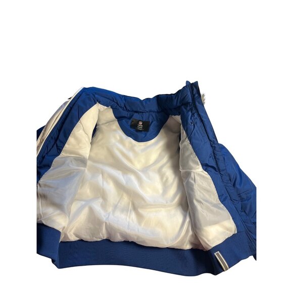 Reebok Colts Womens M Blue Puffer Jacket W/ Faux Fur Hood Convertible To Vest - Picture 7 of 15